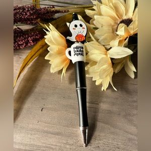 Cute Halloween ghost teacher beaded pen